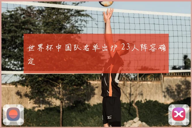 世界杯中国队名单出炉 23人阵容确定